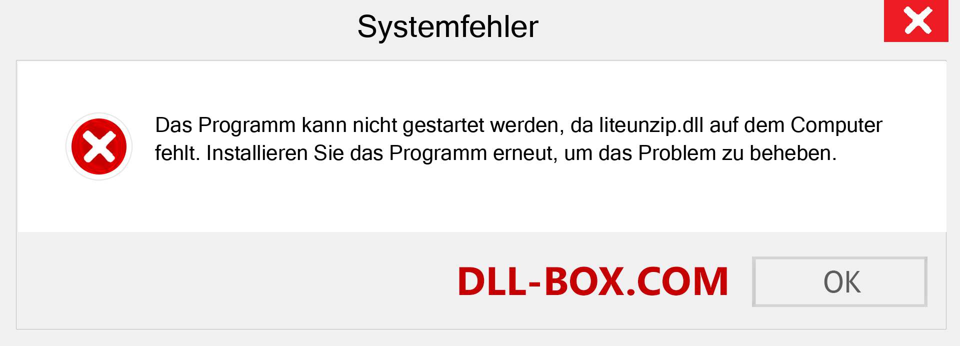 liteunzip.dll-Datei fehlt?. Download für Windows 7, 8, 10 - Fix liteunzip dll Missing Error unter Windows, Fotos, Bildern