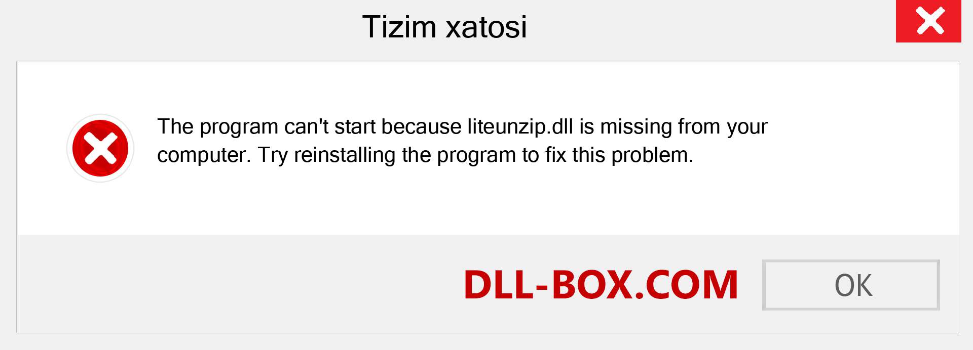 liteunzip.dll fayli yo'qolganmi?. Windows 7, 8, 10 uchun yuklab olish - Windowsda liteunzip dll etishmayotgan xatoni tuzating, rasmlar, rasmlar